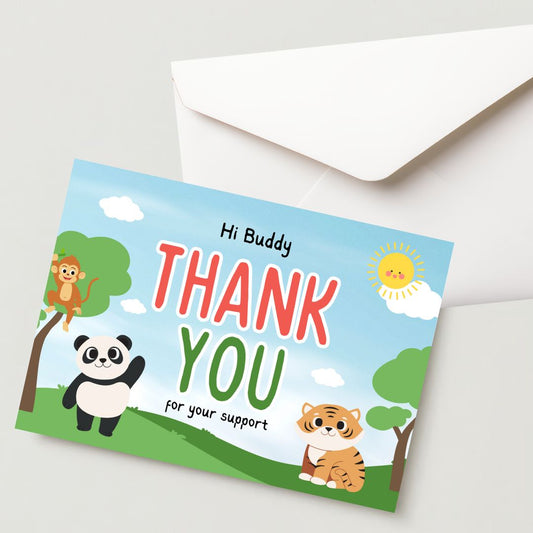 Thank You greeting Card - Premium 300 GSM Paper with Envelope (Pack of 1)