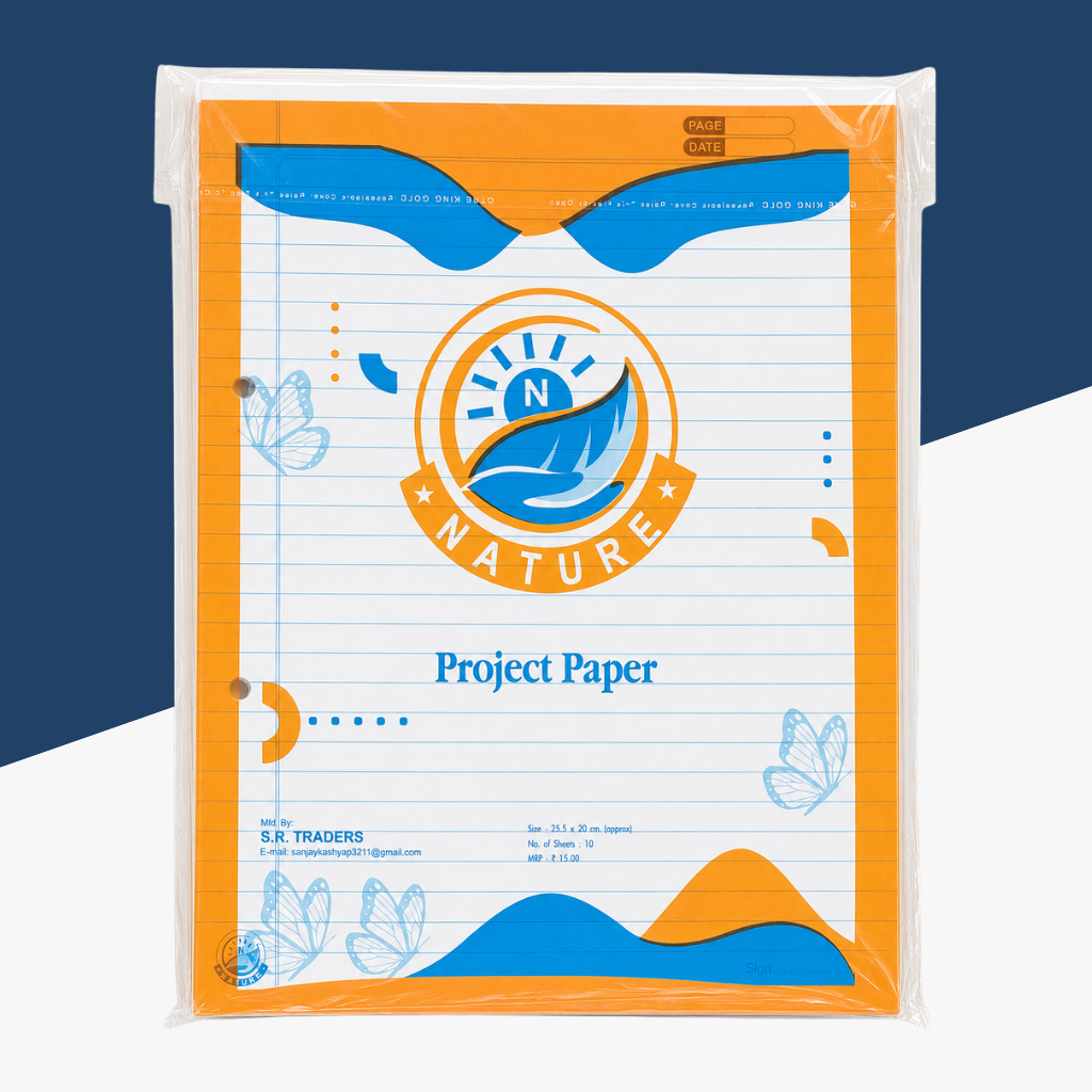 Premium N.Nature One Side Ruled Punch Paper (Pack of 100 Sheet)