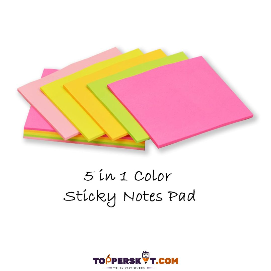 Colorful Sticky Notes - 3 inch x 5 inch : Keep your work organised ( Pack of 1 )