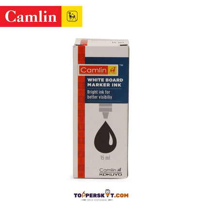 Camlin Whiteboard Marker Ink - 15ml, Black: Easy Refill, Clear Visibility, Effortless Erasability ( Pack Of 1 ) - Topperskit LLP