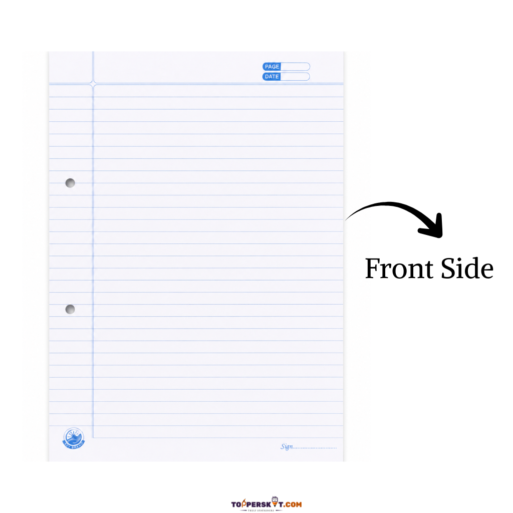 Premium N.Nature One Side Ruled Punch Paper (Pack of 100 Sheet)