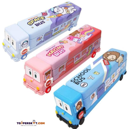 Cute Bus Shaped High Quality Pencil Box (Pack Of 1)