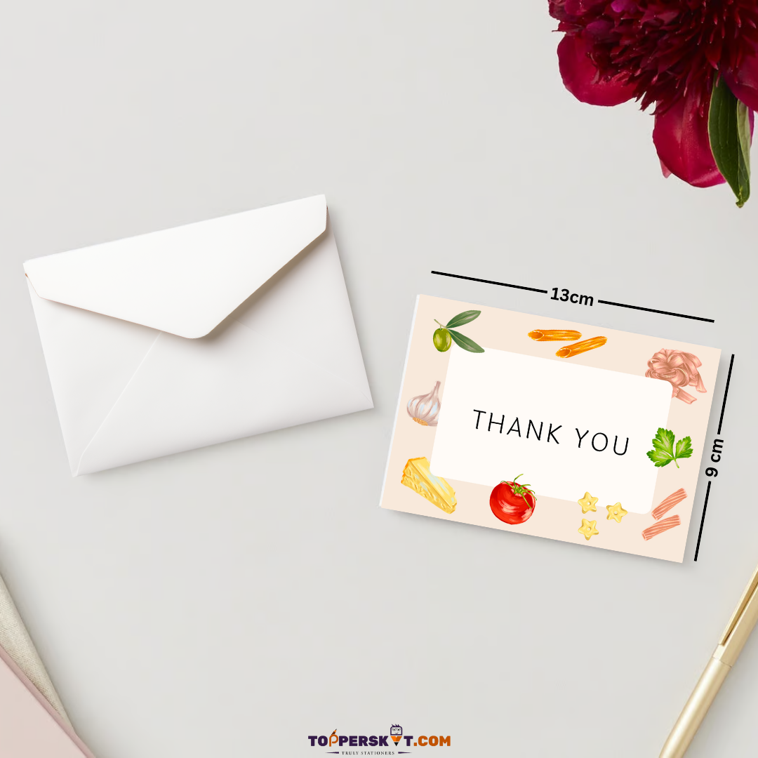 Thank You greeting Card - Premium 300 GSM Paper with Envelope (Pack of 1)