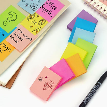 Colorful Sticky Notes - 3 inch x 2 inch : Keep your work organised ( Pack of 1 ) - Topperskit LLP