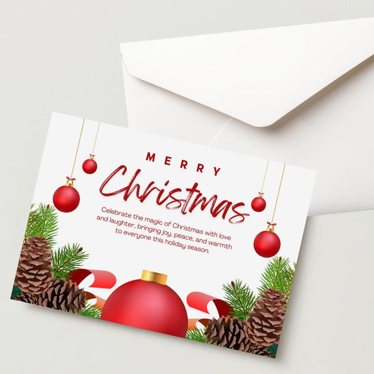 Christmas Greeting Card- 300 GSM Paper with Envelope (Pack of 1)