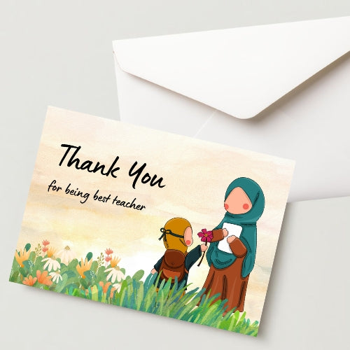 Premium Teacher's Day Greeting Card-300 GSM  Cold Pressed Paper With 1 Envelope