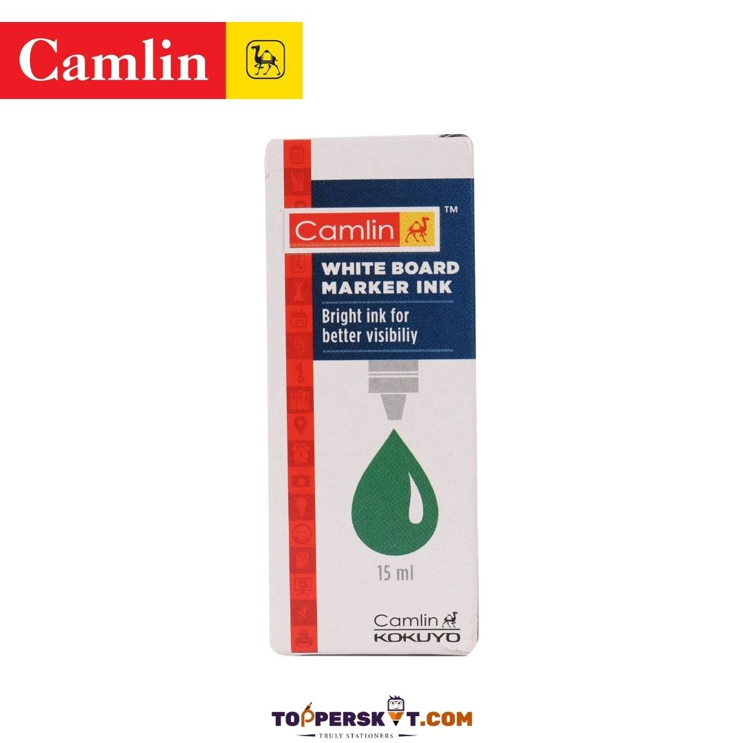 Camlin Whiteboard Marker Ink - 15ml, Green: Easy Refill, Clear Visibility, Effortless Erasability ( Pack Of 1 ) - Topperskit LLP