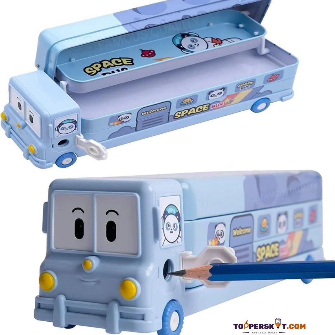 Cute Bus Shaped High Quality Pencil Box (Pack Of 1)