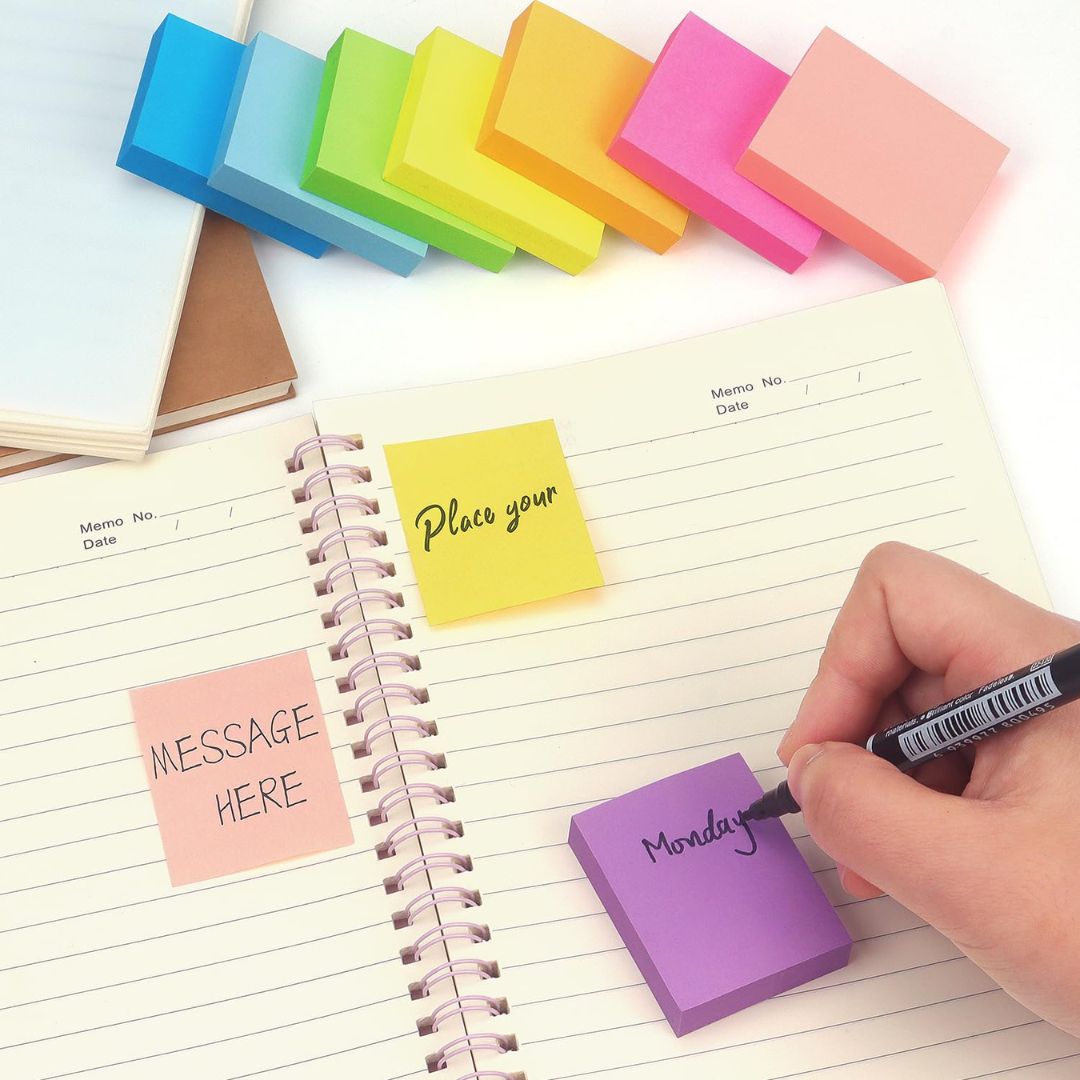 Colorful Sticky Notes - 3 inch x 2 inch : Keep your work organised ( Pack of 1 ) - Topperskit LLP