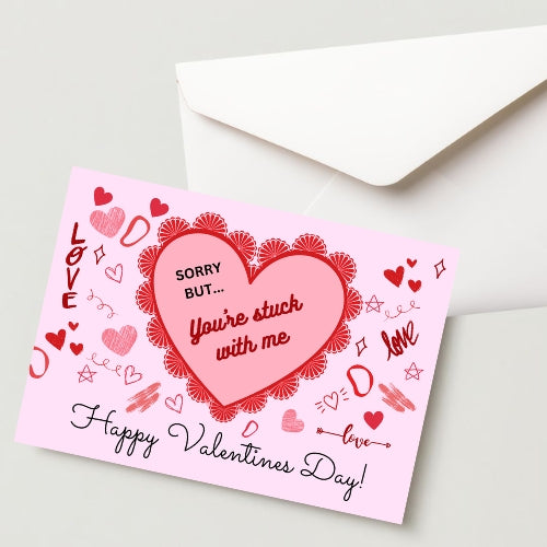 Premium Valentine's Day 300 GSM Cold Pressed Paper with 1 Envelope