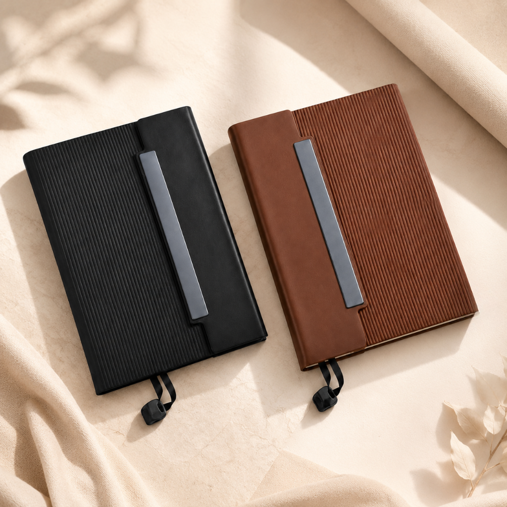 Premium Dual Color Textured Hard Cover Single Line Notebook ( Pack of 1 )