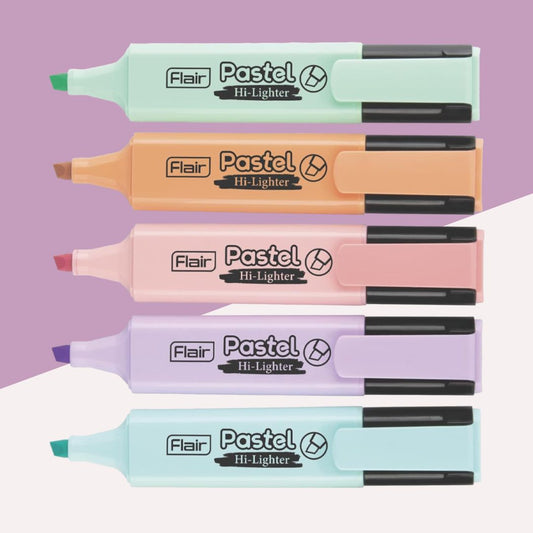 Flair Pastel Hi-lighters - Your Essential Tool for Vibrant Highlighting : (Pack of 5) - Topperskit LLP