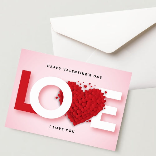 Premium Valentine's Day Greeting Card 300 GSM Cold Pressed Paper with 1 Envelope