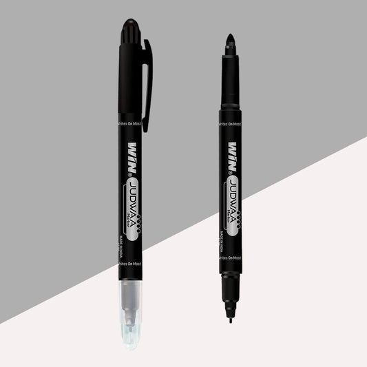 WIN Judwaa Dual Tip CD/DVD/OHP Marker Pens – Black Ink : Versatile Writing Tools For Office ( Pack for 1 ) - Topperskit LLP