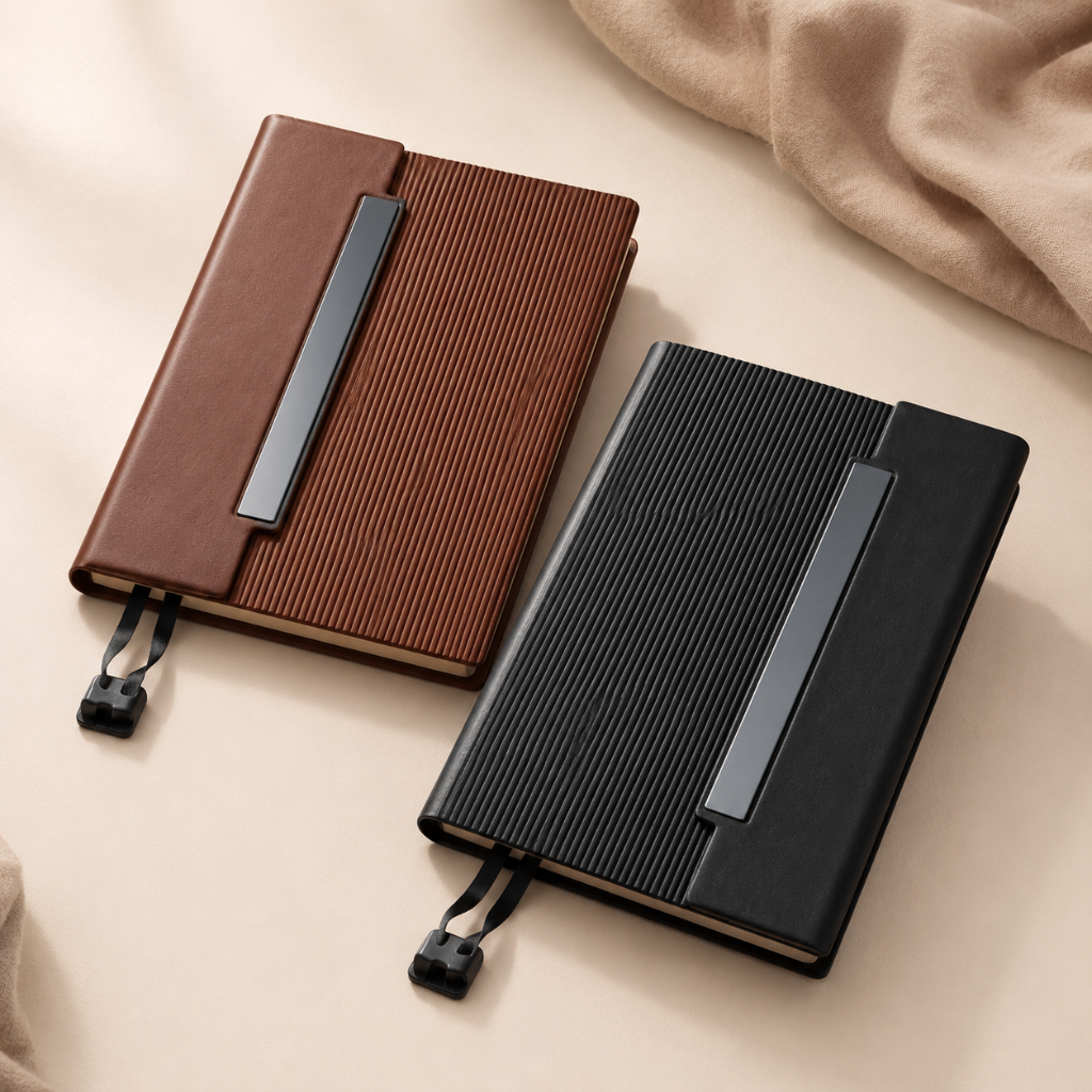 Premium Dual Color Textured Hard Cover Single Line Notebook ( Pack of 1 )