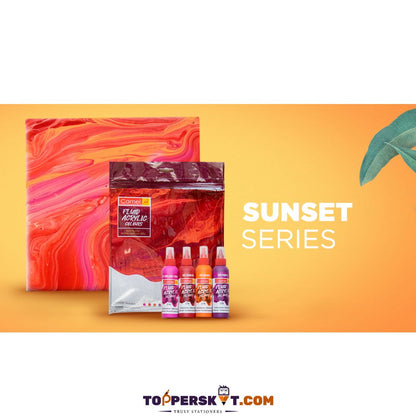 Camel Sunset Fluid Art Kit: Create Stunning Masterpieces with Ease ( Pack of 1 ) - Topperskit LLP