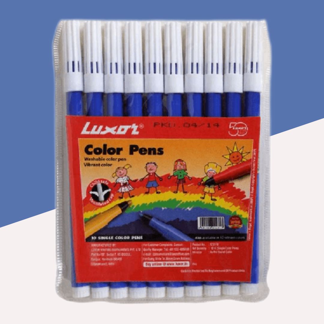 Luxor Sketch Pens - Blue : Premium Precision Pen ( Set Of 10 ) - Topperskit LLP