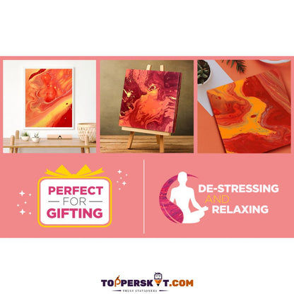 Camel Sunset Fluid Art Kit: Create Stunning Masterpieces with Ease ( Pack of 1 ) - Topperskit LLP