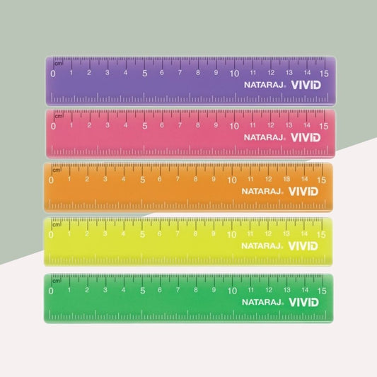 Nataraj Vivid Neon Scale - 15 Cm: Bright, Safe, and Vibrant Learning Tool ( Pack Of 1 ) - Topperskit LLP