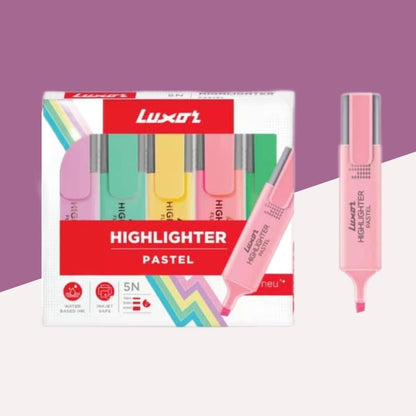 Luxor Pastel Highlighter Assorted: Effortless Precision and Aesthetic Excellence ( Pack Of 5 ) - Topperskit LLP