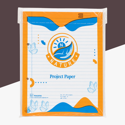 Premium Quality N.Nature Punch Paper Both-Side Ruled (Pack of 100 Sheet)