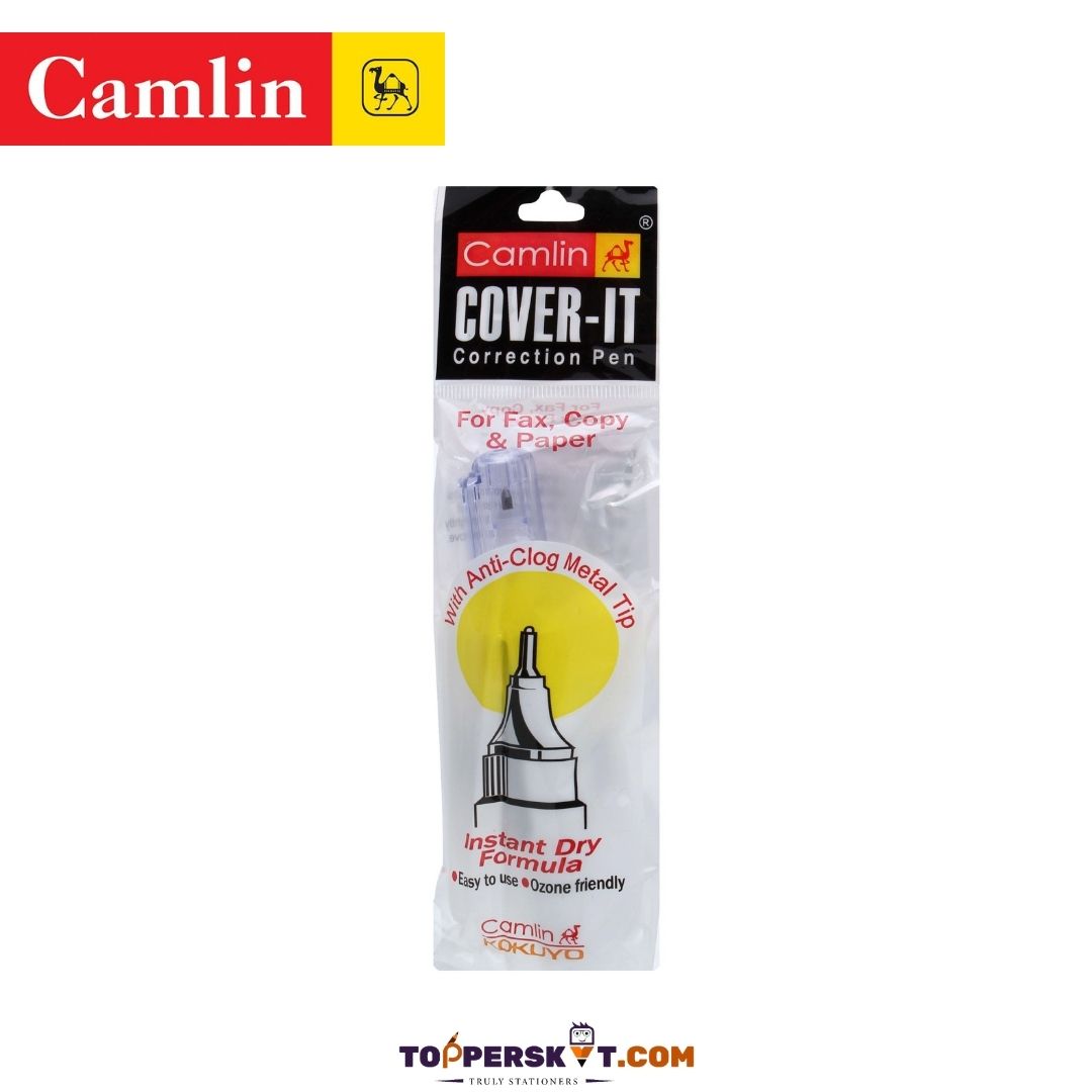 Camlin Cover It Correction Pen  - 7ml: Precision in Corrections for Professionals and Students Alike ( Pack of 1 ) - Topperskit LLP