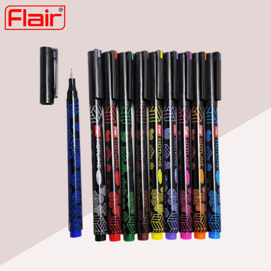 Flair Hotline Fineliners- Multicolour : Vibrant and Precise Fine Liner Pens for Artistic Excellence