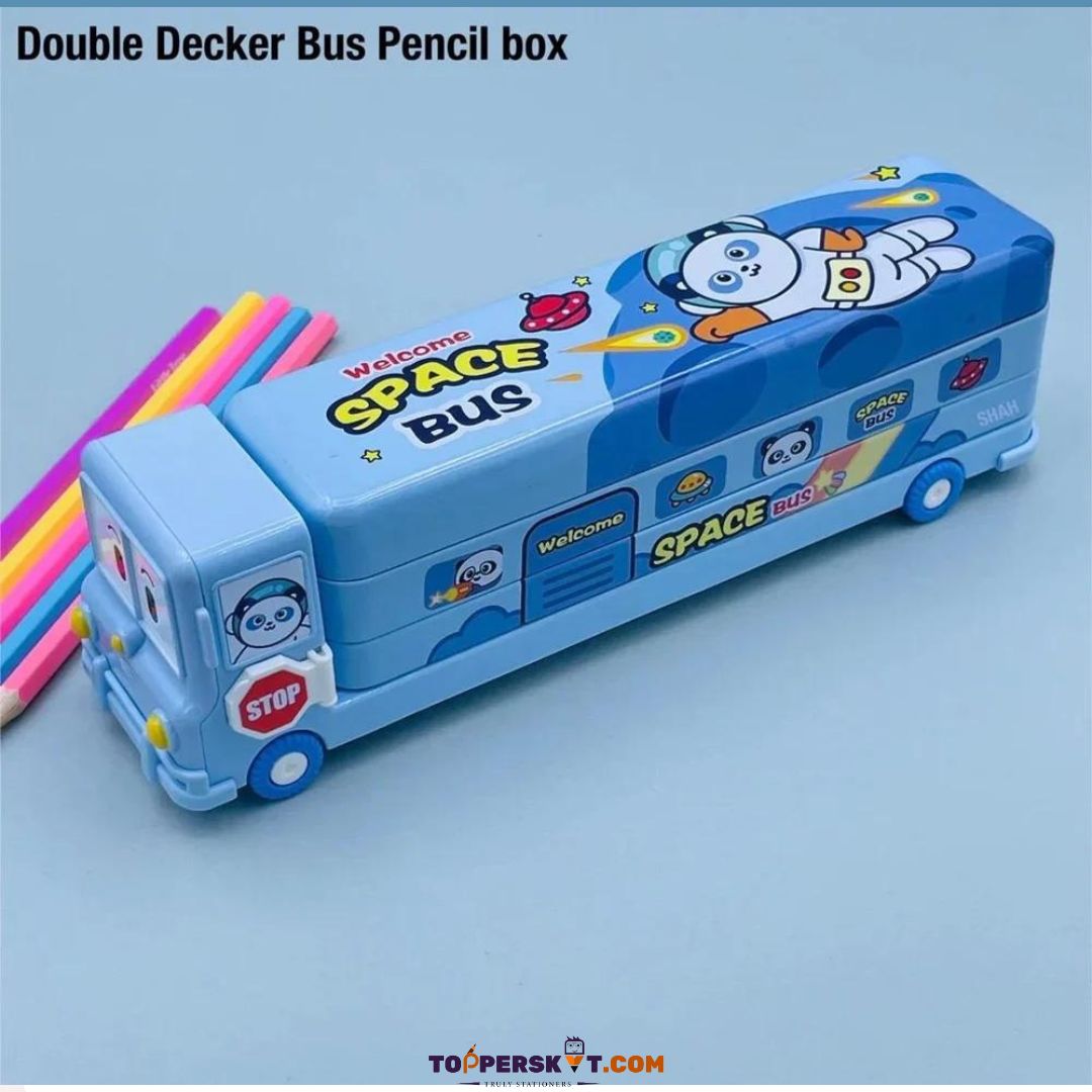 Cute Bus Shaped High Quality Pencil Box (Pack Of 1)