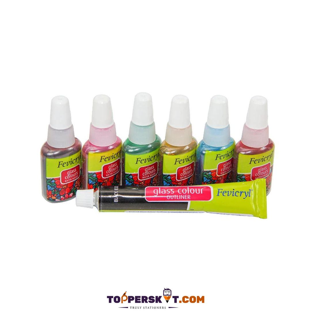 Fevicryl Glass Colours - Unlock Your Creative Potential : (Pack of 6) - Topperskit LLP