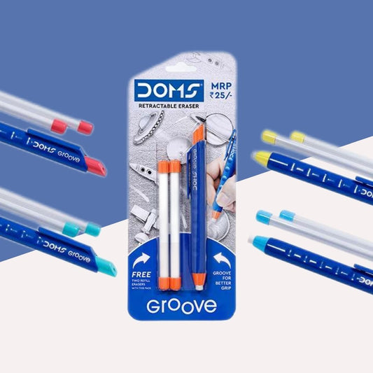 Doms Groove Retractable Eraser: Effortless Precision ( Pack Of 1 )