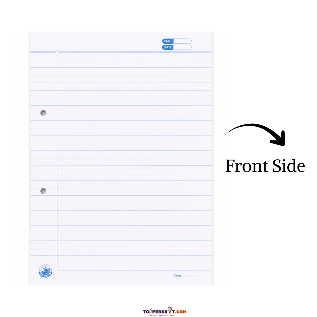 Premium Quality N.Nature Punch Paper Both-Side Ruled (Pack of 100 Sheet)
