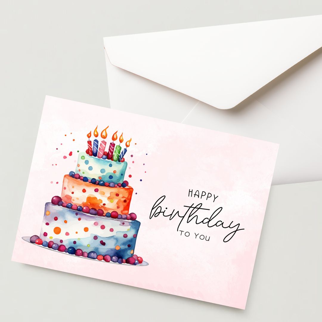 Premium Birthday Card with Envelope 300 GSM Cold-Pressed Paper (Pack of 1)