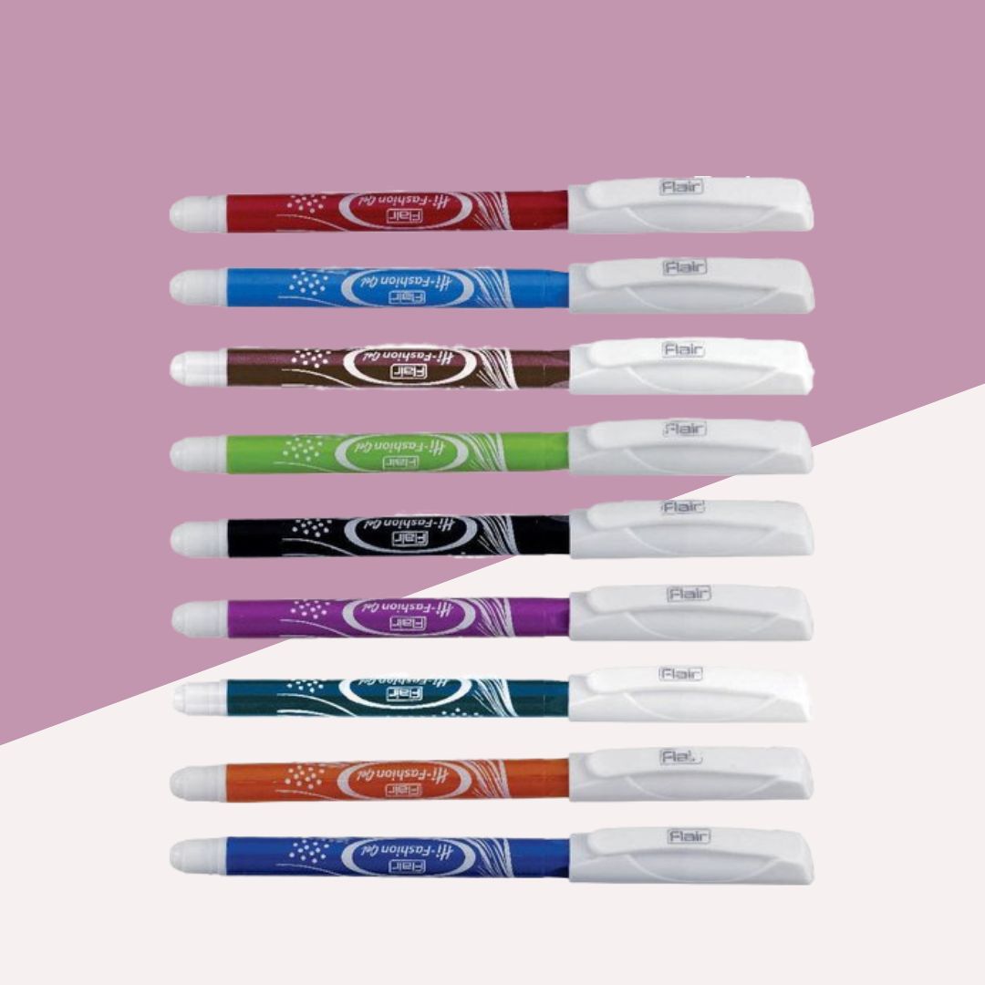 Flair Hi-Fashion Colour Gel Pens -  Multicolour : Stylish and Creative Writing Experiences ( Pack of 10 ) - Topperskit LLP