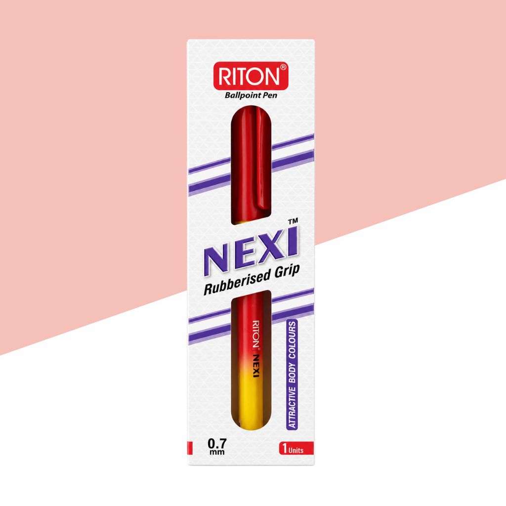 RITON NEXI Rubberised Grip Ball Pen Red - Image 1