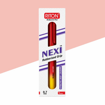 RITON NEXI Rubberised Grip Ball Pen Red - Image 1