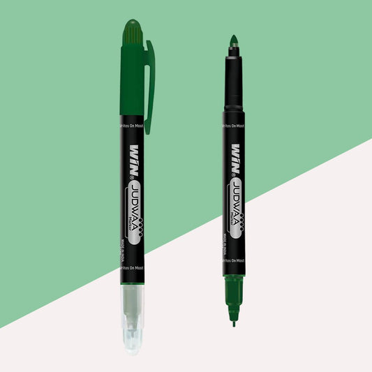 WIN Judwaa Dual Tip CD/DVD/OHP Marker Pens – Green Ink : Versatile Writing Tools For Office ( Pack for 1 ) - Topperskit LLP