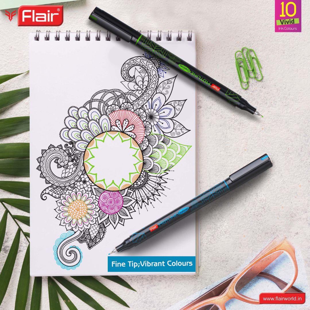 Flair Hotline Fineliners- Multicolour : Vibrant and Precise Fine Liner Pens for Artistic Excellence - Topperskit LLP