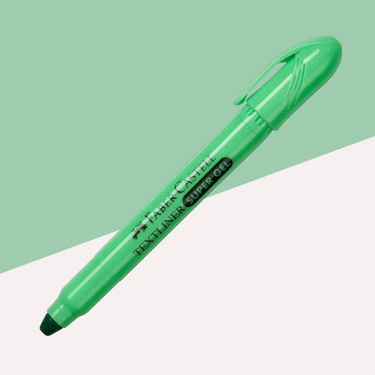 Faber-Castell Textliner Super Gel Crayon - Florescent Green : Glowing Brilliance ( Pack of 1 ) - Topperskit LLP