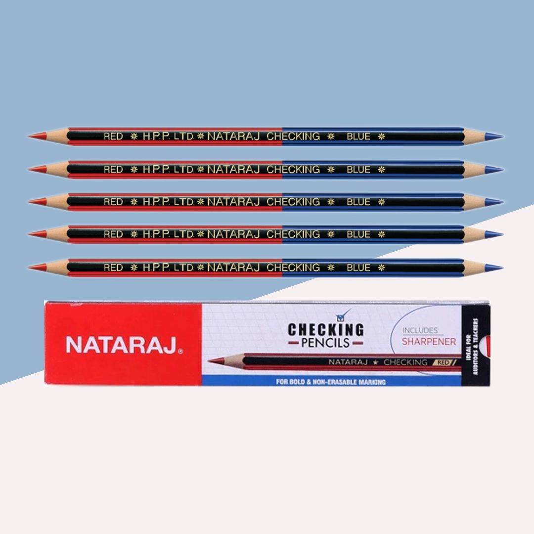 Nataraj Checking Pencil: Precision Marking - Blue and Red ( Pack of 10 ) - Topperskit LLP