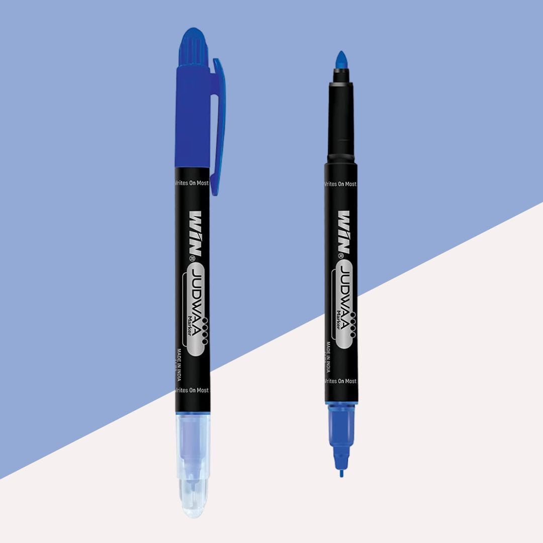 WIN Judwaa Dual Tip CD/DVD/OHP Marker Pens – Blue Ink : Versatile Writing Tools For Office ( Pack for 1 ) - Topperskit LLP