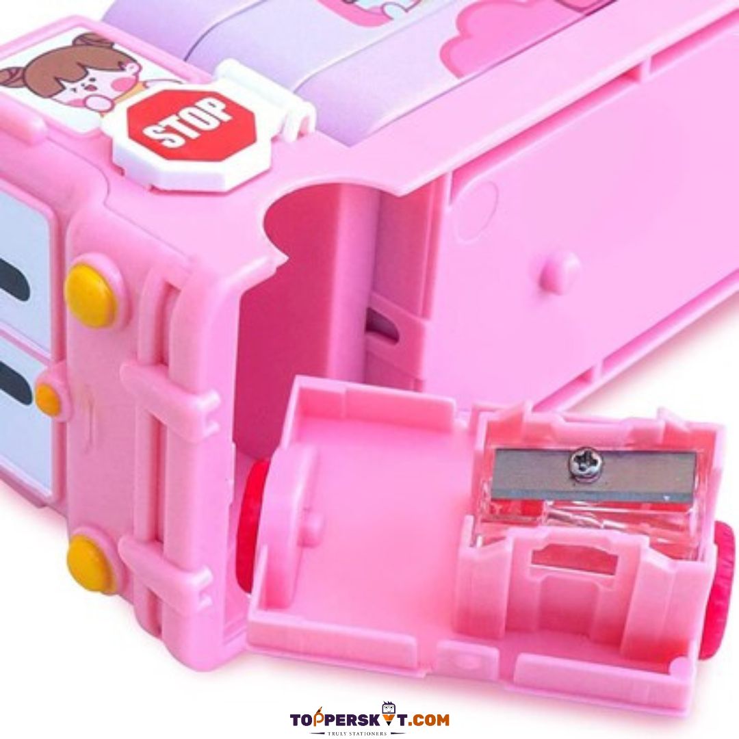 Cute Bus Shaped High Quality Pencil Box (Pack Of 1)