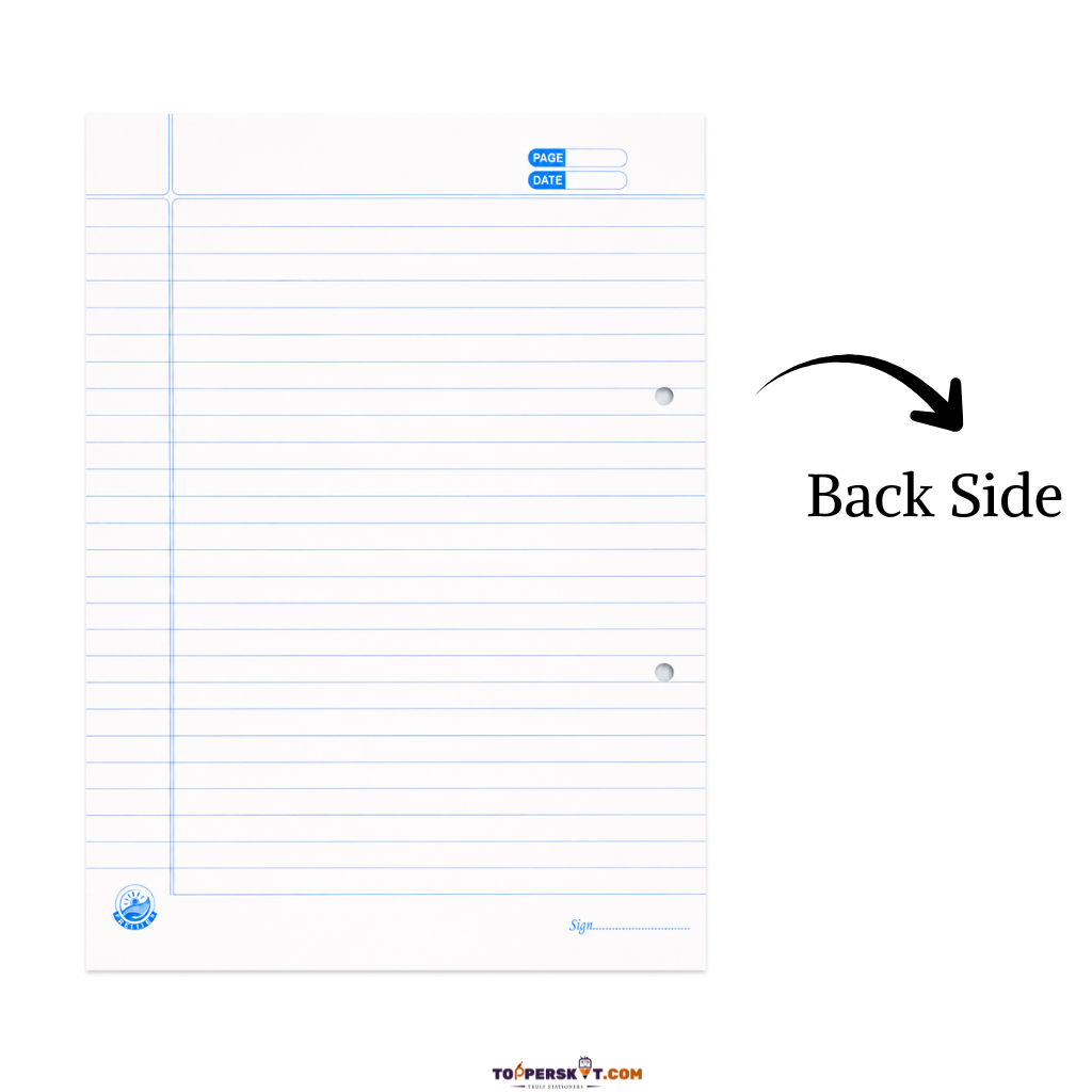 Premium Quality N.Nature Punch Paper Both-Side Ruled (Pack of 100 Sheet)