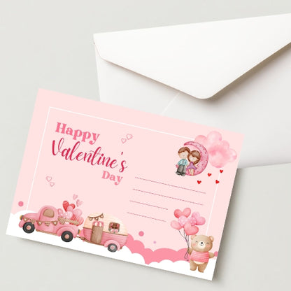 Premium Valentine's Day Greeting Card 300 GSM Cold Pressed Paper with 1 Envelope