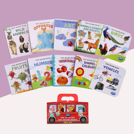 Navneet Fun to Learn Tiny Board Book Collection: Essential Educational Set for Little Learners ( Pack of 10 ) - Topperskit LLP