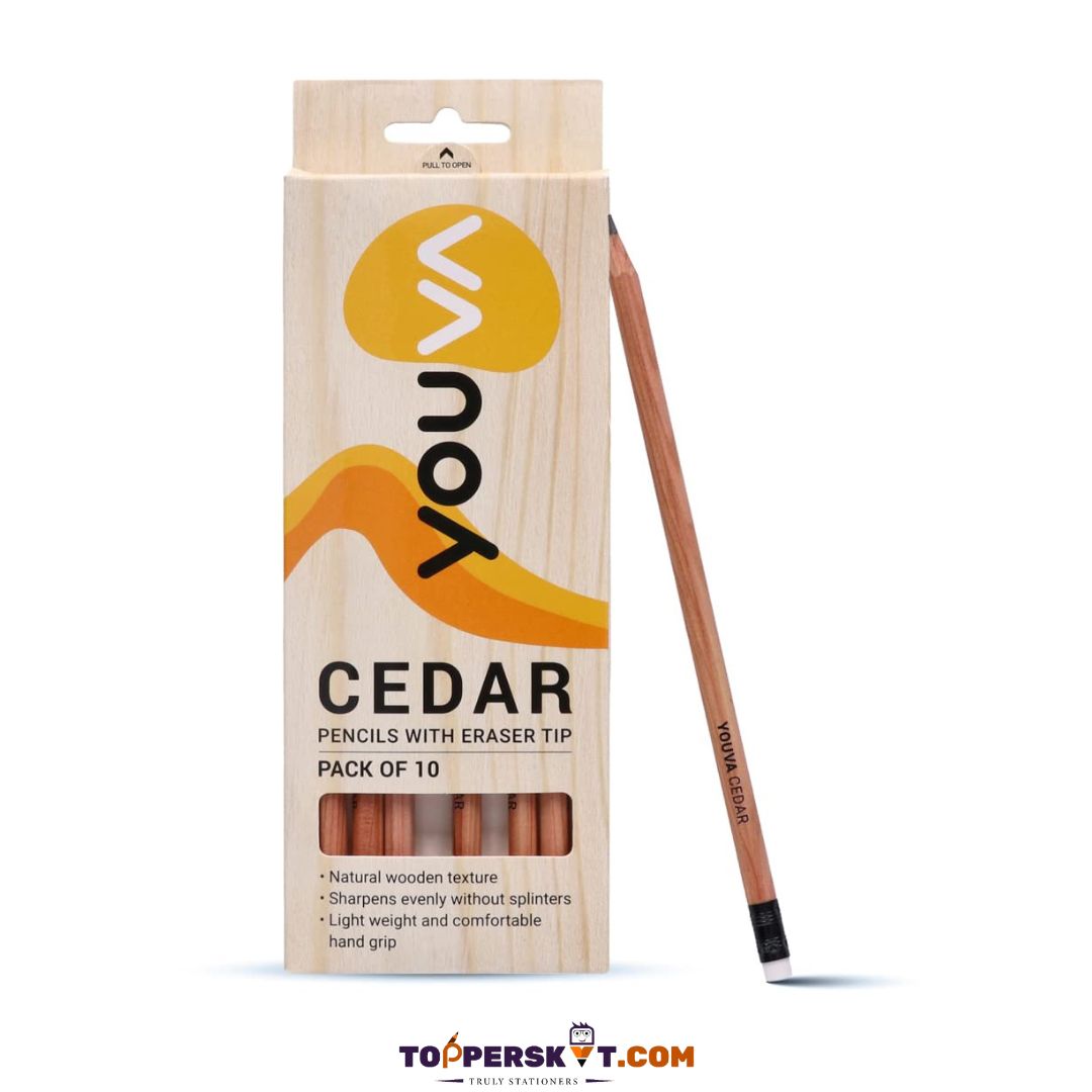 Navneet Youva Cedar Pencils: Elegance and Precision in Every Stroke ( Pack Of 10 ) - Topperskit LLP