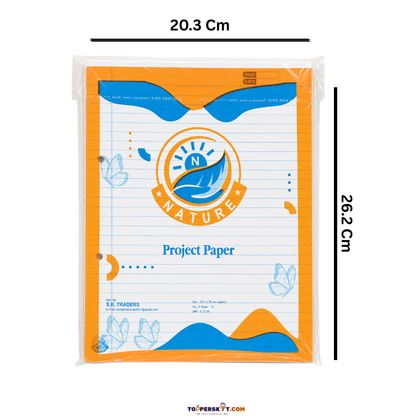 Premium Quality N.Nature Punch Paper Both-Side Ruled (Pack of 100 Sheet)