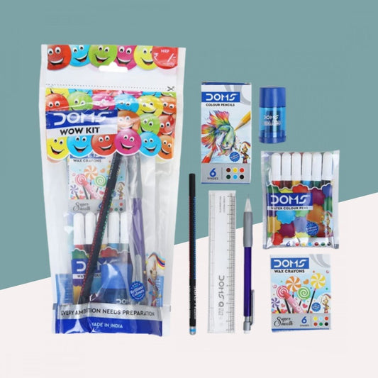 DOMS Wow Kit: Premium 7-Piece Assorted Art Set for Creative Delight, Perfect for Gifting and Stationery Enthusiasts ( Pack of 1 ) - Topperskit LLP