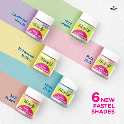 Fevicryl's Pastel Acrylic Colours - Tranquil Palette ( Pack of 6 ) - Topperskit LLP