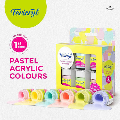 Fevicryl's Pastel Acrylic Colours - Tranquil Palette ( Pack of 6 ) - Topperskit LLP