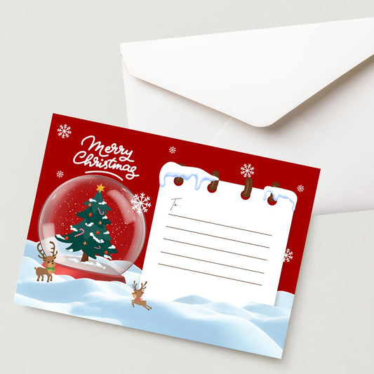 Christmas Greeting Card- 300 GSM Paper with Envelope (Pack of 1)